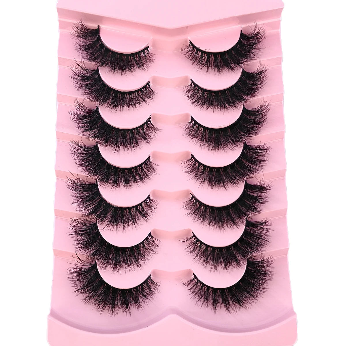 New 7 Pairs Mink Lashes Natural Look False Eyelashes Wispy Cat Eye Lashes Fluffy 3D Mink Lashes Natural Fake Lashes Strip Lashes