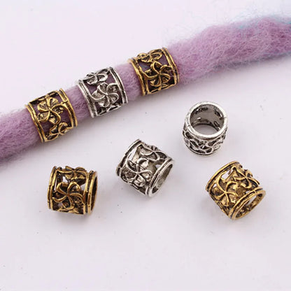 5Pcs/bag Metal Hair Braid Rings Dreadlock Beads Cuffs Tubes 3D Charms Dreadlock Dread Hair Braids Jewelry Decoration Accessories