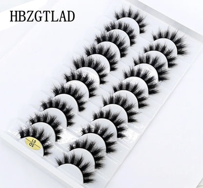 10 pairs Lashes Fluffy Soft Russian volumes Mink Lashes 3D Mink Eyelashes Lashes Reusable Fluffy False Lashes russian extensions