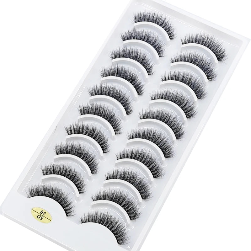 10 pairs Lashes Fluffy Soft Russian volumes Mink Lashes 3D Mink Eyelashes Lashes Reusable Fluffy False Lashes russian extensions