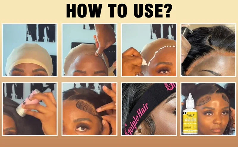 GOIPLE Melting Spray Glue for Lace Front Wig Tint Mousse Foam Waterproof Hair Extension Bond Adhesive Wax Stick Edge Control Gel