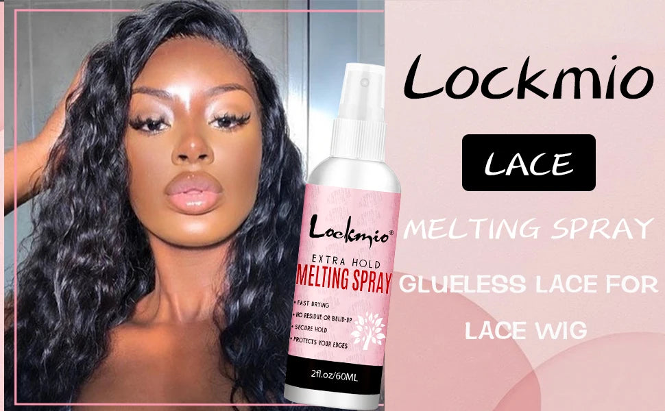 LOCKMIO 60ML Fast Dry Melting Spray Lace Glue Adhesive Long Lasting Hold Wig Mesh Adhesive Cosplay Wig Installation Fixing Agent