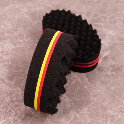 1pcs double-sided magic twist brush sponge hair salon styling oval dual-use perforated curly hair sponge wave hair tool