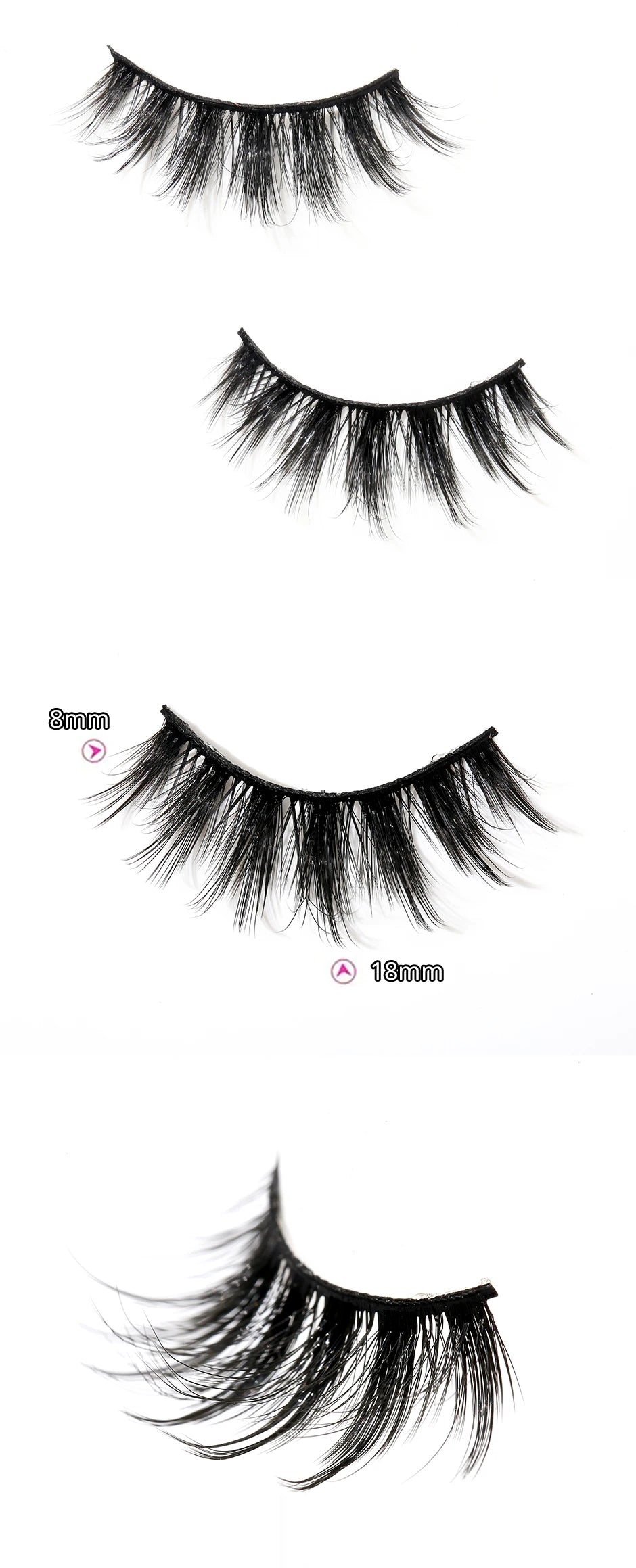 4 Pairs of Thick Comic Eyelashes