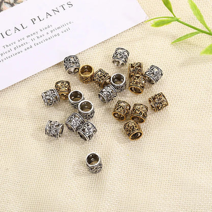 5Pcs/bag Metal Hair Braid Rings Dreadlock Beads Cuffs Tubes 3D Charms Dreadlock Dread Hair Braids Jewelry Decoration Accessories
