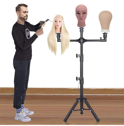 Multifunction Three Holders Wig Stand Wig Tripod Wig Mannequin Head Stand For Canvas Block Mannequin Head / Training Doll Head