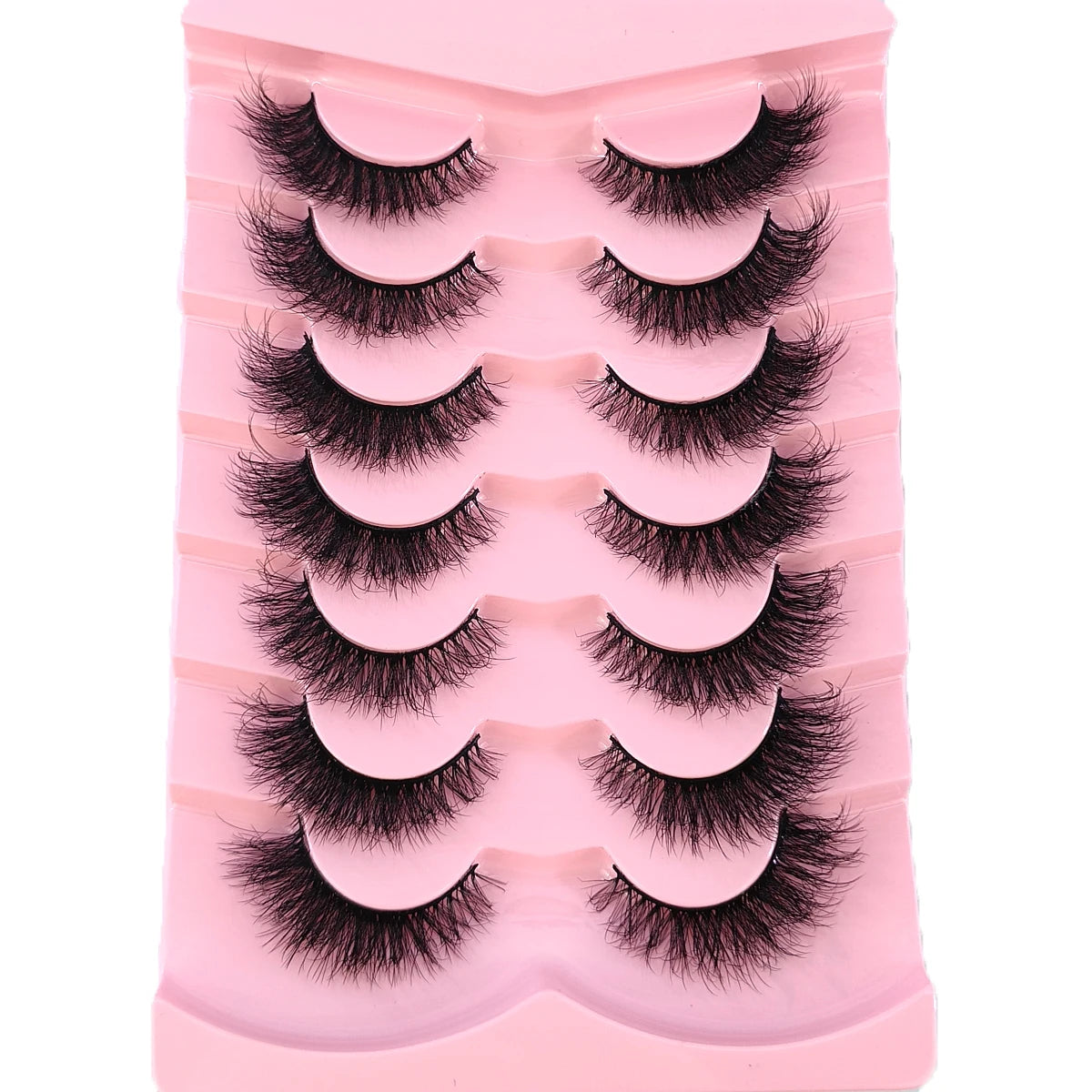 New 7 Pairs Mink Lashes Natural Look False Eyelashes Wispy Cat Eye Lashes Fluffy 3D Mink Lashes Natural Fake Lashes Strip Lashes