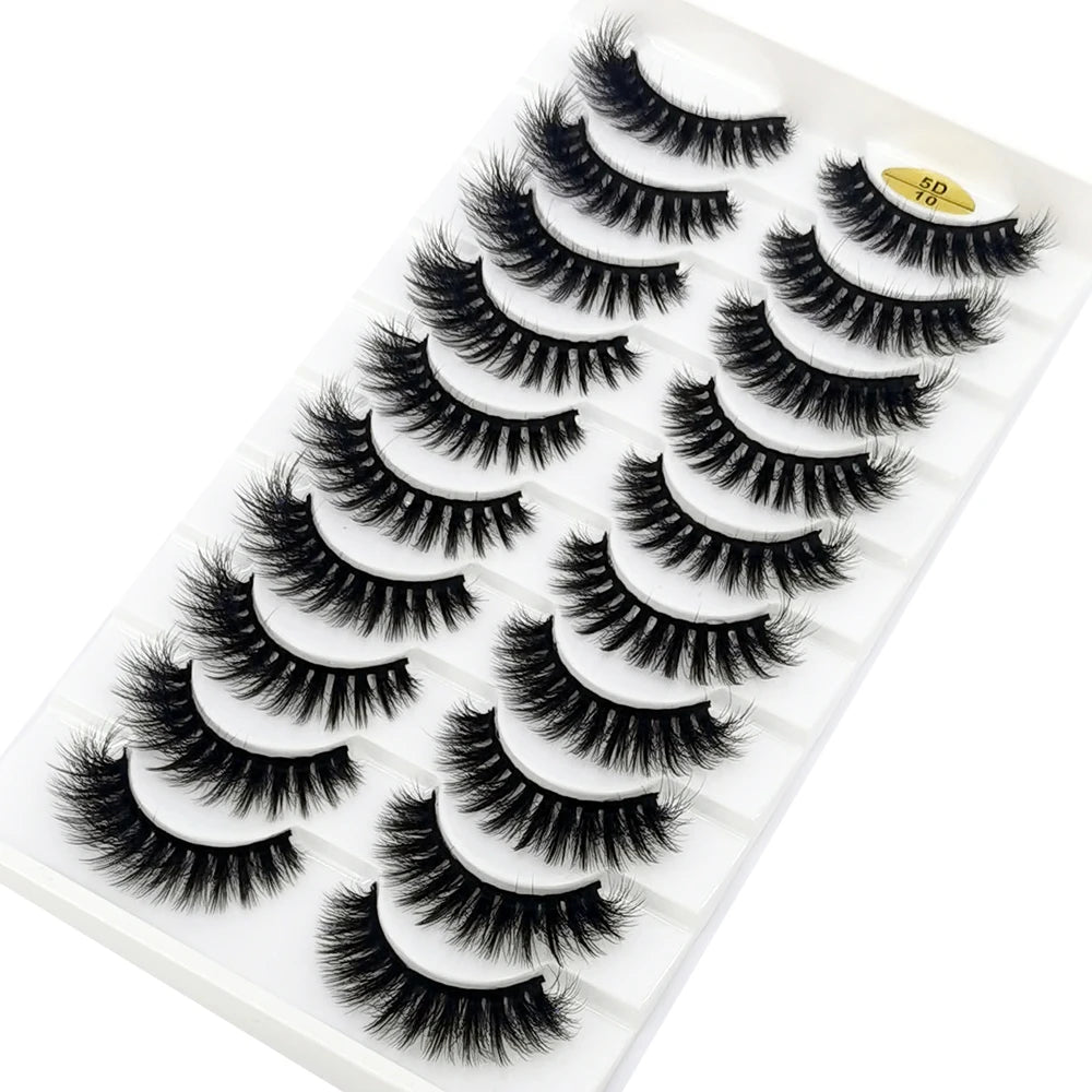 10 pairs Lashes Fluffy Soft Russian volumes Mink Lashes 3D Mink Eyelashes Lashes Reusable Fluffy False Lashes russian extensions