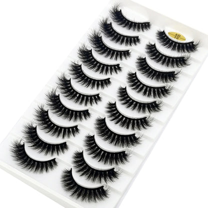 10 pairs Lashes Fluffy Soft Russian volumes Mink Lashes 3D Mink Eyelashes Lashes Reusable Fluffy False Lashes russian extensions