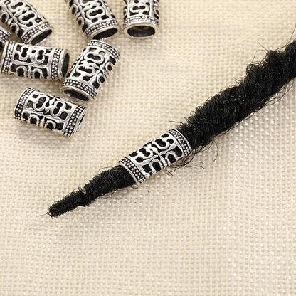 5Pcs/bag Metal Hair Braid Rings Dreadlock Beads Cuffs Tubes 3D Charms Dreadlock Dread Hair Braids Jewelry Decoration Accessories