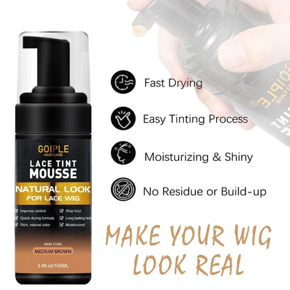 GOIPLE Melting Spray Glue for Lace Front Wig Tint Mousse Foam Waterproof Hair Extension Bond Adhesive Wax Stick Edge Control Gel