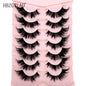 NEW 7Pairs Cat Eye Lashes Faux Mink Eyelashes Natural long Full Strip Lashes Winged End Eye Elongated Fake Lashes Soft Eyelashes
