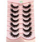 New 7 Pairs Mink Lashes Natural Look False Eyelashes Wispy Cat Eye Lashes Fluffy 3D Mink Lashes Natural Fake Lashes Strip Lashes