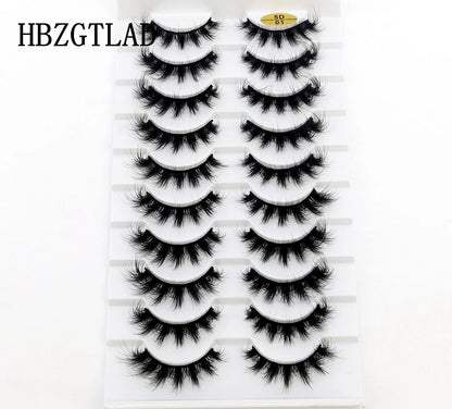 10 pairs Lashes Fluffy Soft Russian volumes Mink Lashes 3D Mink Eyelashes Lashes Reusable Fluffy False Lashes russian extensions