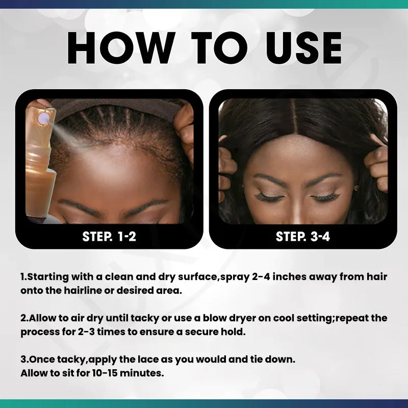 120ml Lace Wig Glue Quick Drying Spray Long Lasting Invisible Lace Natural Melting And Holding Mousse Spray Front Lace Wig Glue