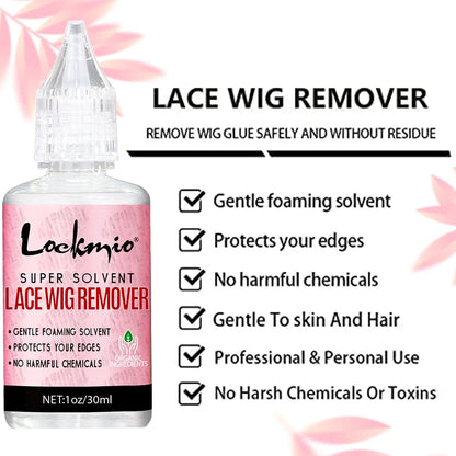LOCKMIO Wig Glue Waterproof Adhesive for Bonding Lace Toupee Front Closure 6pcs/set Travel Size Wigs Extension Kit for Beginners