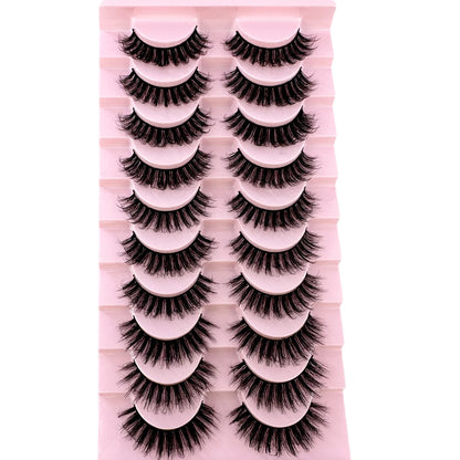 10Pairs 8D Mink Lashes Natural Mink False Eyelashes Dramatic Volume Fake Eyelash Extension Faux Cils Wholesale Makeup Tool