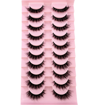 10Pairs 8D Mink Lashes Natural Mink False Eyelashes Dramatic Volume Fake Eyelash Extension Faux Cils Wholesale Makeup Tool