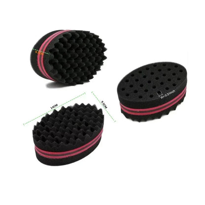 New Double-Sided Magic Twisted Hairbrush Sponge Fashion Styling Oval Dual Use Perforated Curly Sponge Wave Roll Washable Tool