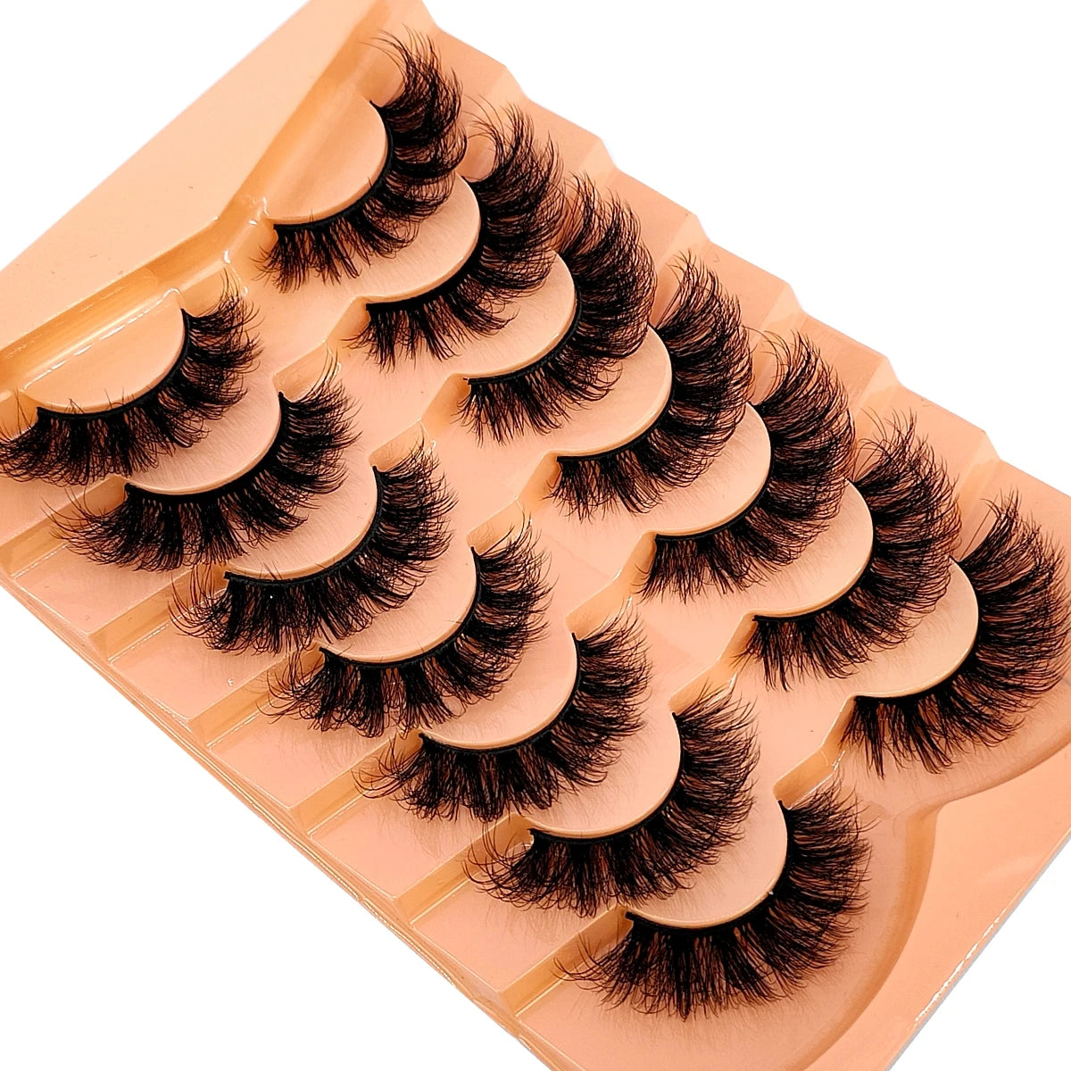 Mink Lashes Natural Look False Eyelashes Wispy Cat Eye Lashes Fluffy 3D Mink Lashes Natural Fake Lashes Strip Lashes Pack 7Pairs