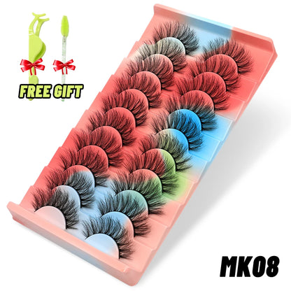 Lashes 5/10 Pairs 3D Mink Lashes Fluffy Soft Wispy Volume Natural long E-girls False Eyelashes Eye Lashes Reusable lashes Makeup