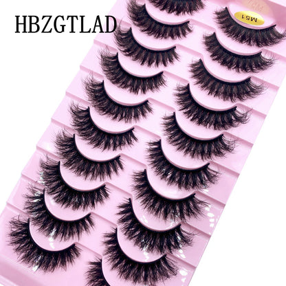 10 pairs Lashes Fluffy Soft Russian volumes Mink Lashes 3D Mink Eyelashes Lashes Reusable Fluffy False Lashes russian extensions