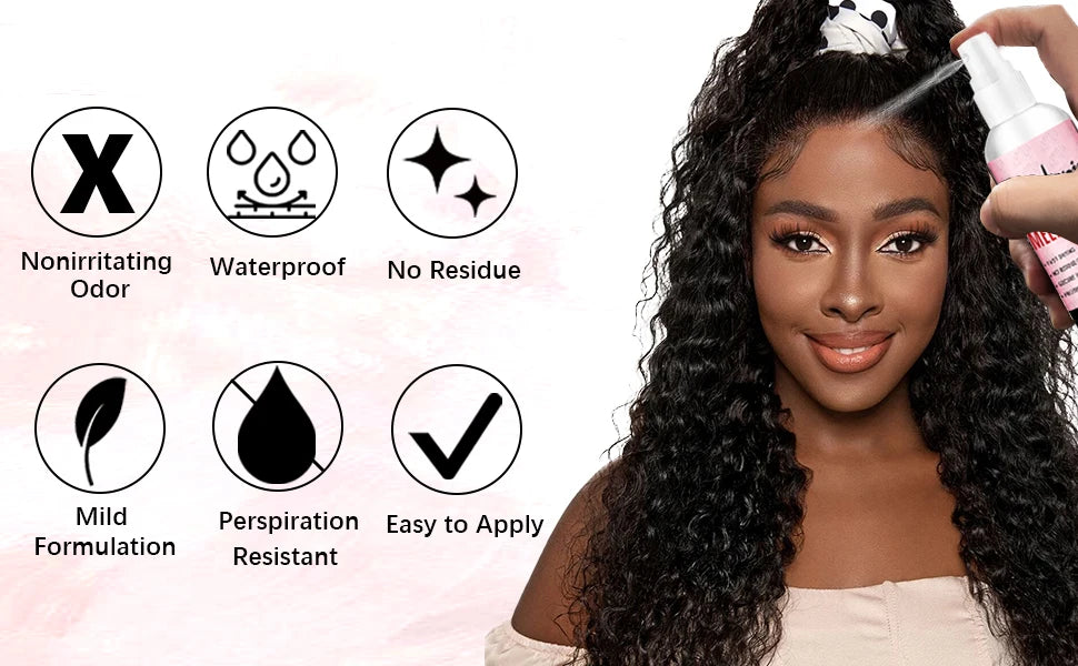 LOCKMIO 60ML Fast Dry Melting Spray Lace Glue Adhesive Long Lasting Hold Wig Mesh Adhesive Cosplay Wig Installation Fixing Agent