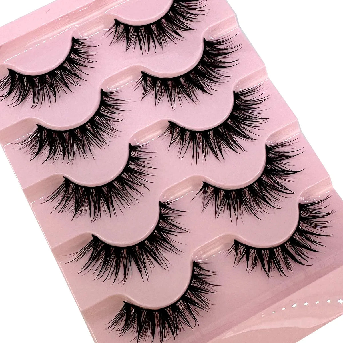 NEW 5Pairs Cosplay Anime Eyelashes Makeup Women Manga Lashes Dramatic Fairy Clusters False Lashes Wet Look Fake Lashes