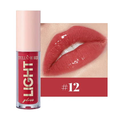12-Color Lip Gloss Waterproof Long-lasting Moisturizing Lipstick Mirror Nude Lip Gloss Plain Lip Gloss Oil