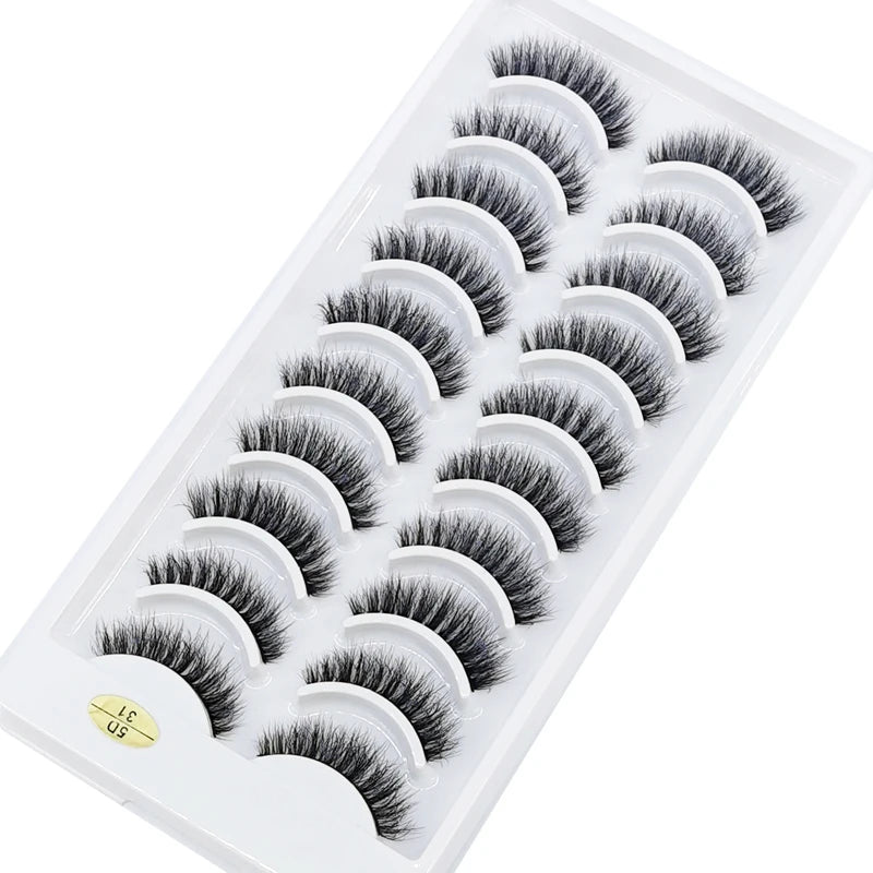 10 pairs Lashes Fluffy Soft Russian volumes Mink Lashes 3D Mink Eyelashes Lashes Reusable Fluffy False Lashes russian extensions
