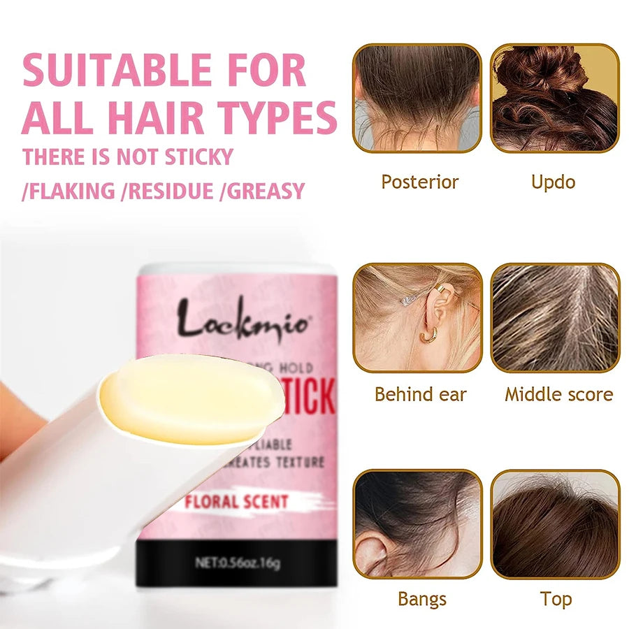 LOCKMIO Floral Scent Wax Stick Styling Smoothing Hair Pomade With Edge Control Brush Kit Anti-Frizz Flyaways For Natural Wigs