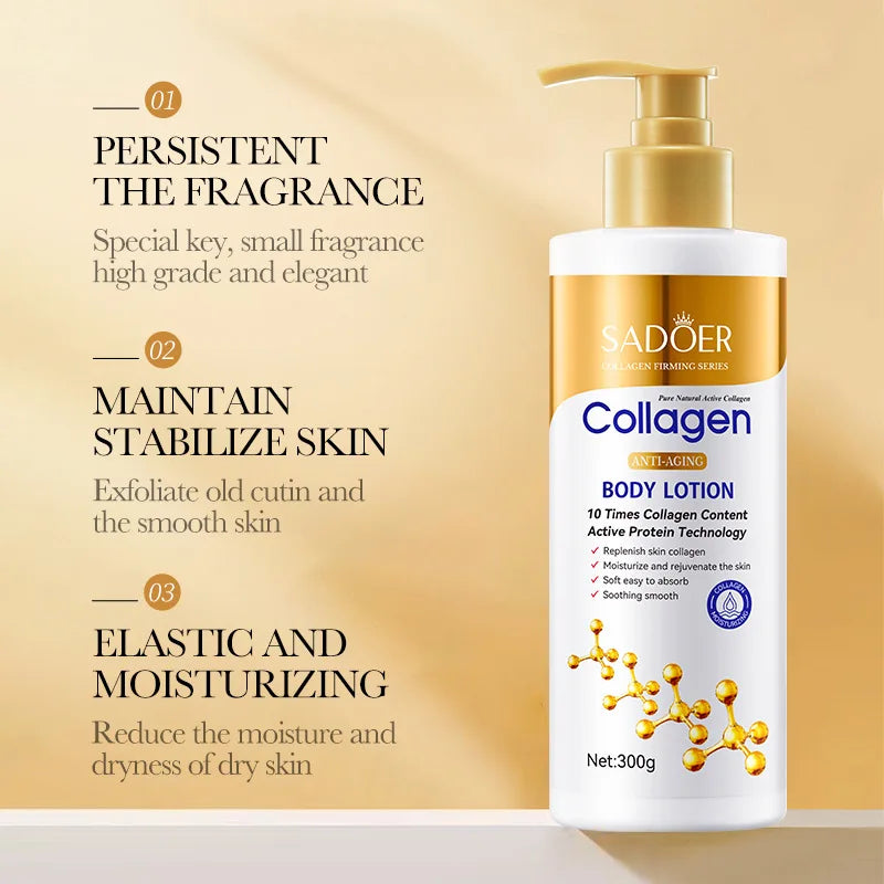 Collagen Body Lotion 300g Moisturizing and Anti-aging and Whitening Body Cream