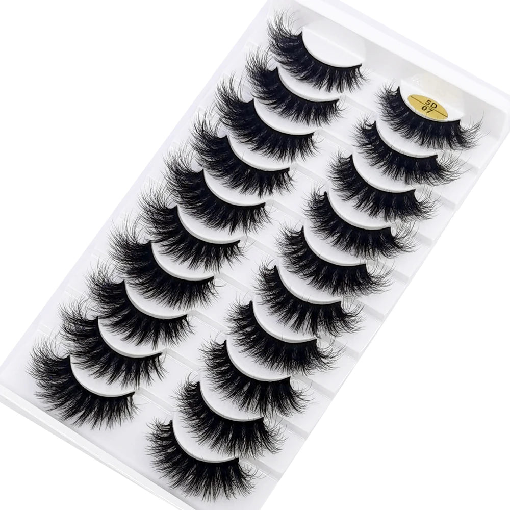10 pairs Lashes Fluffy Soft Russian volumes Mink Lashes 3D Mink Eyelashes Lashes Reusable Fluffy False Lashes russian extensions