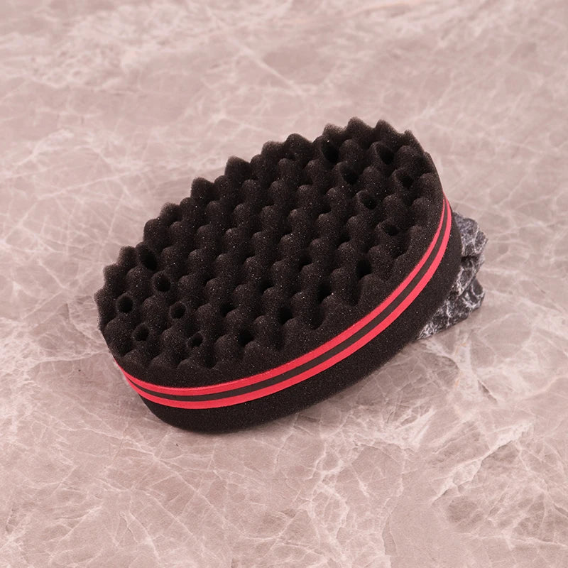 1pcs double-sided magic twist brush sponge hair salon styling oval dual-use perforated curly hair sponge wave hair tool