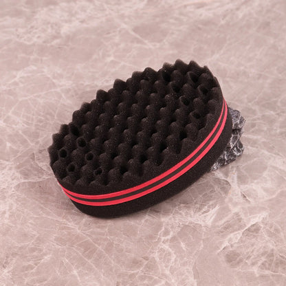1pcs double-sided magic twist brush sponge hair salon styling oval dual-use perforated curly hair sponge wave hair tool