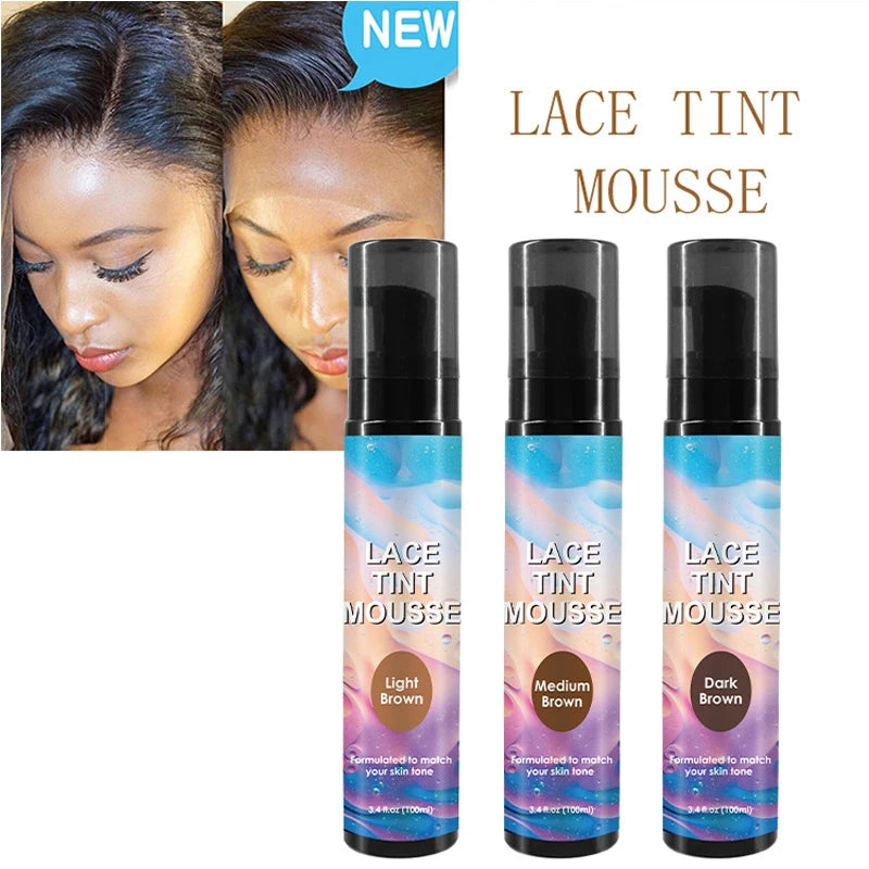 Lace Tint Spray For Lace Wigs 4colors Lace Tint Mousse Lace Tint Spray Dye ColorS For Closures, Wigs And Closure Front 100Ml