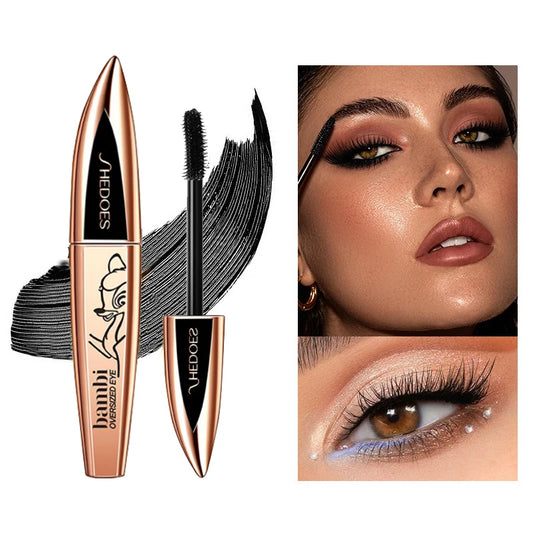 5D Thick and Long Black Silk Fiber Deer Eye Black Large Capacity Eye Makeup: Black Cosmetics Beauty Eye Makeup