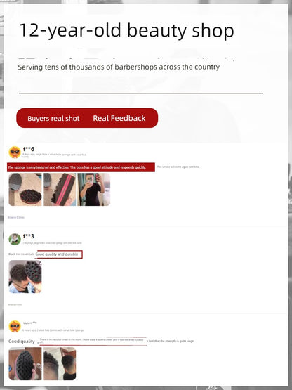 Black Hot Sponge Care Tool Comb Hair Shovel Curly Hair Rub Head Wipe Hair Barber Shop Supplies Small Particles