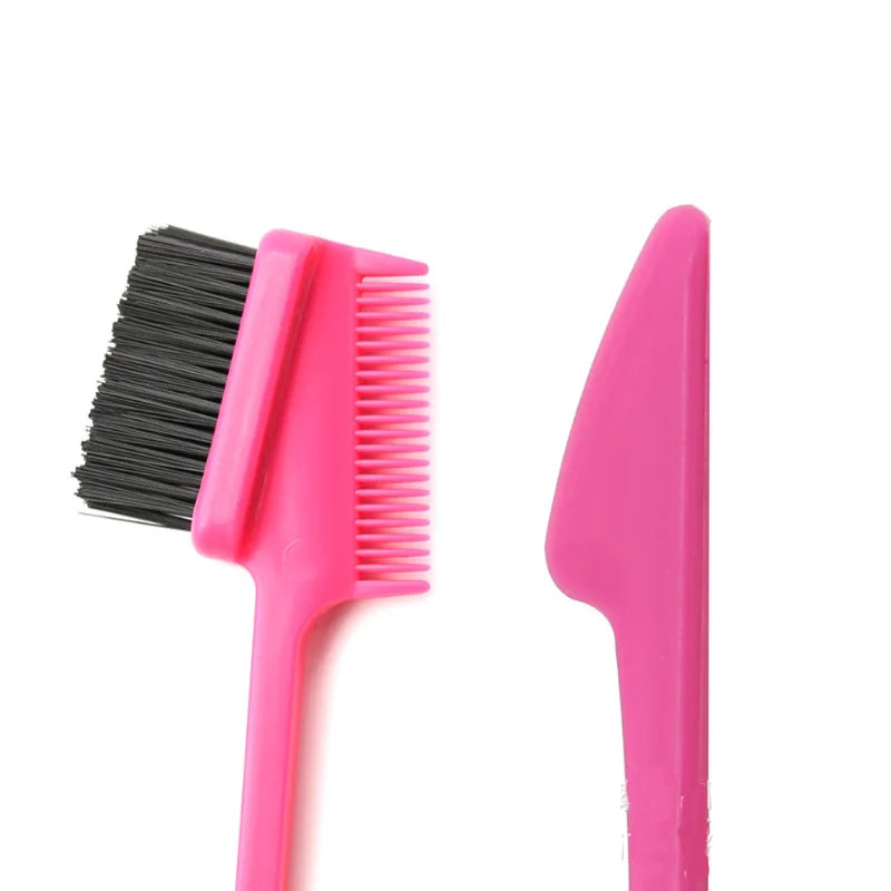 10PCS Multicolor Double Sided 3 in 1 Edge Control Hair Comb Hair Styling Eyebrow Combing Hair Brush Hairdressing Beauty Tools