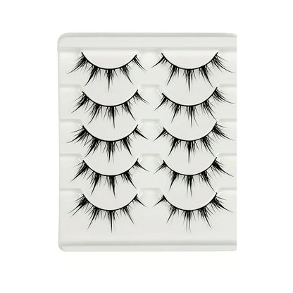 Anime-Inspired False Eyelashes, 5 Pairs Cartoon Eye Faux Lashes, Dramatic Look Demon Style, Volumizing & Lengthening