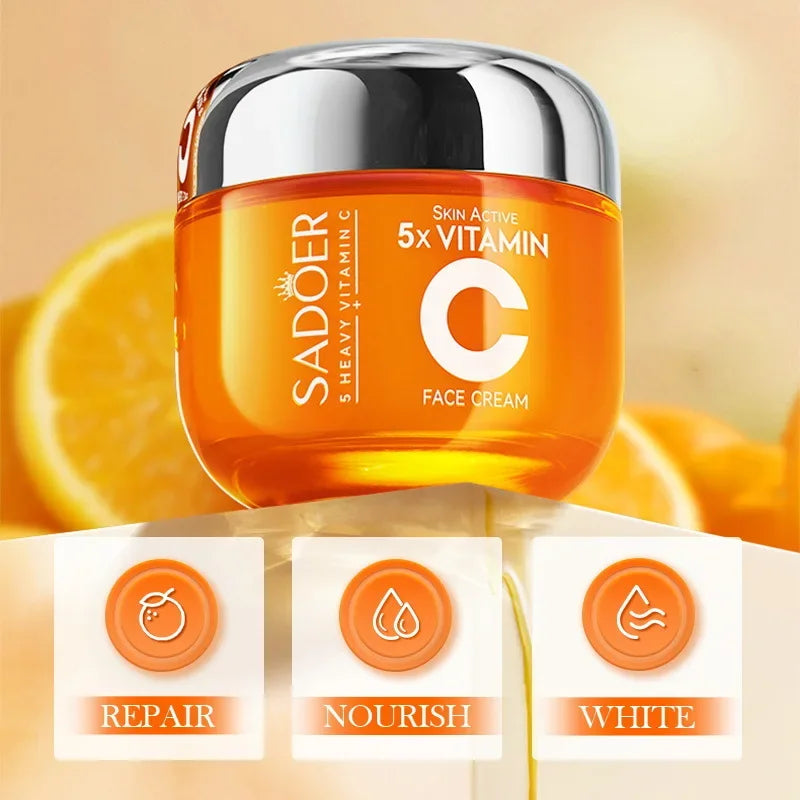 SADOER Vitamin C Face Cream Facial skincare Firming Moisturizing Brightening Hydrating Facial Creams Beauty Face Skin Care