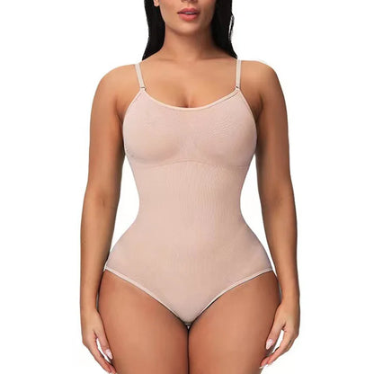V Neck Spaghetti Strap Bodysuits Compression Body Suits Open Crotch Shapewear Slimming Body Shaper Smooth Out Bodysuit Shaper