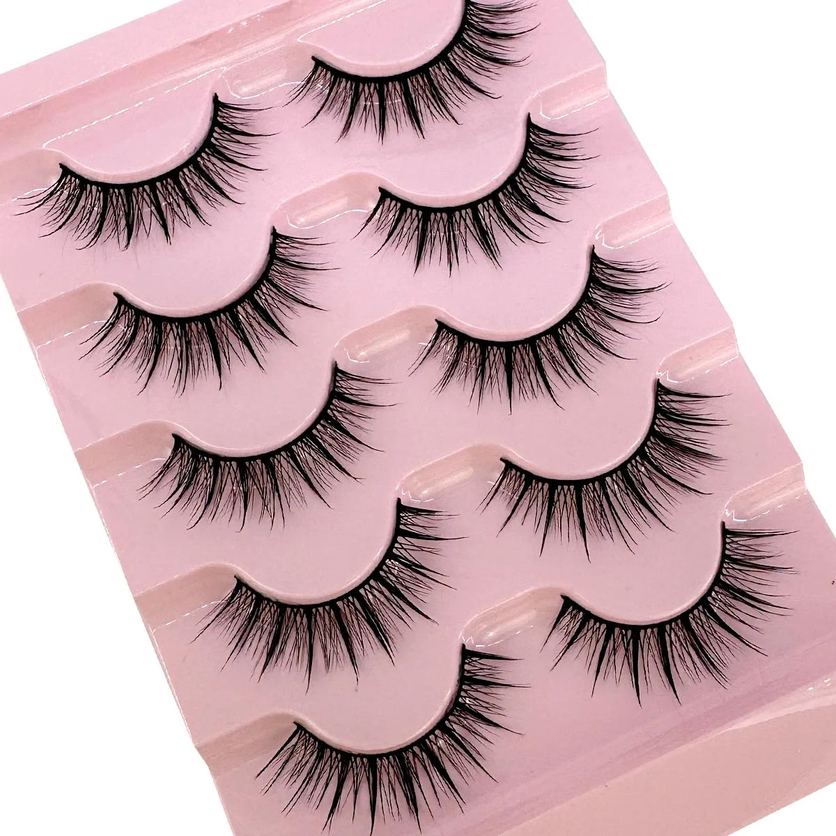 NEW 5Pairs Cosplay Anime Eyelashes Makeup Women Manga Lashes Dramatic Fairy Clusters False Lashes Wet Look Fake Lashes