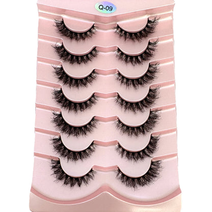 New 7 Pairs Mink Lashes Natural Look False Eyelashes Wispy Cat Eye Lashes Fluffy 3D Mink Lashes Natural Fake Lashes Strip Lashes