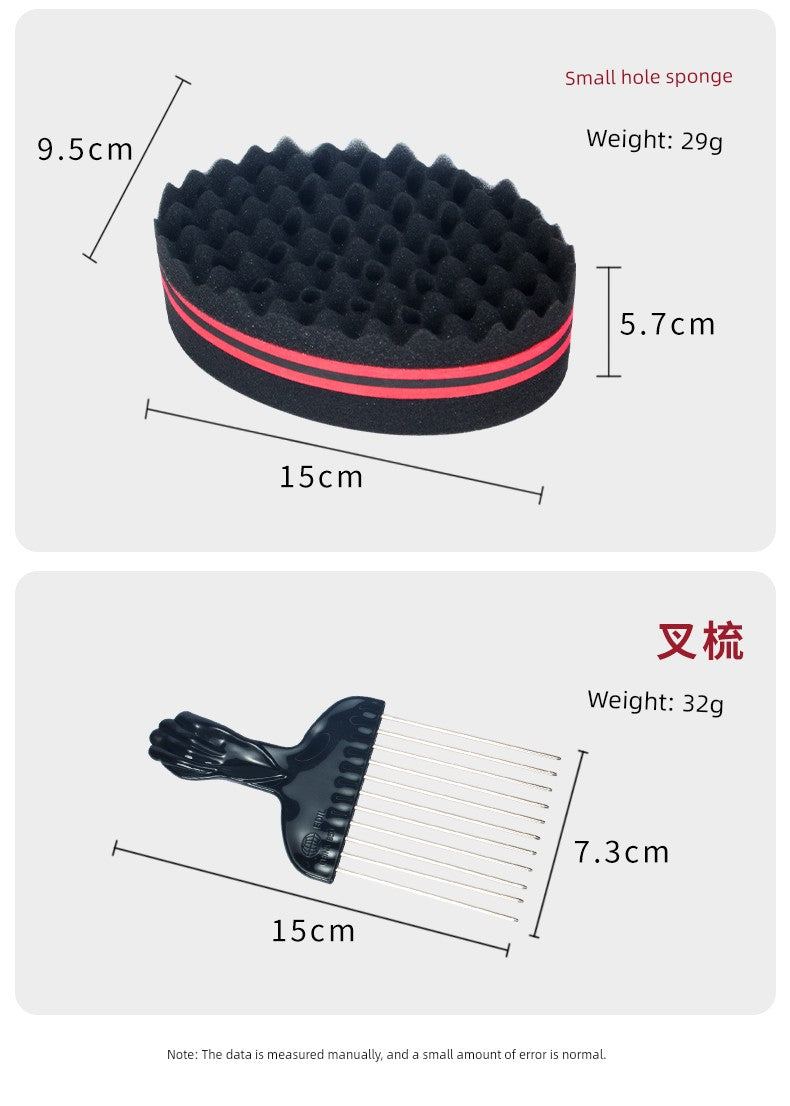 Black Hot Sponge Care Tool Comb Hair Shovel Curly Hair Rub Head Wipe Hair Barber Shop Supplies Small Particles