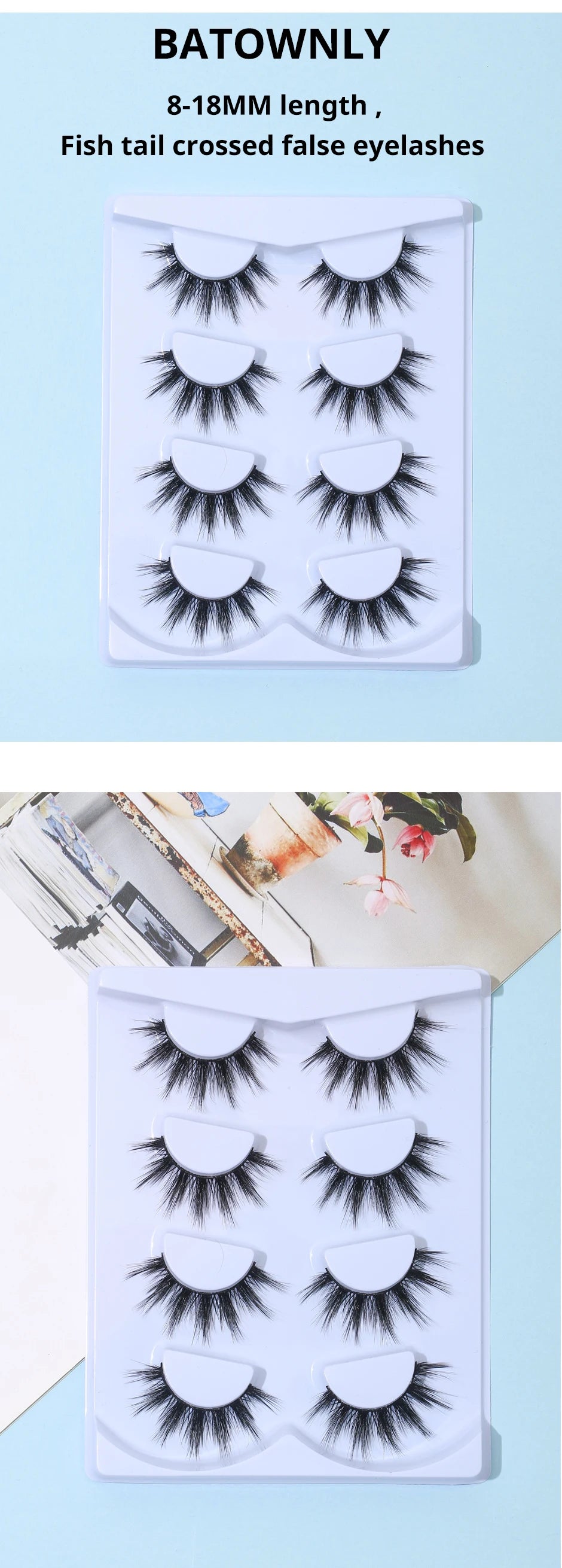 4 Pairs of Thick Comic Eyelashes