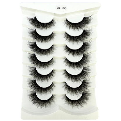 NEW 7Pairs Cat Eye Lashes Faux Mink Eyelashes Natural long Full Strip Lashes Winged End Eye Elongated Fake Lashes Soft Eyelashes
