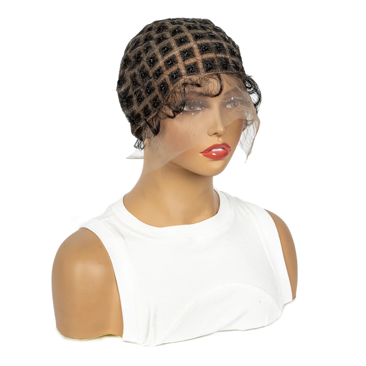 Lace Crochet Wig Cap Braided Wig Cap for Black Women Lace Front Pre Knot Full Lace Cap HD Full Lace Crotchet Cap with Baby Hair