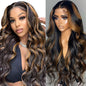 32 Inch Highlight Lace Front Wig Human Hair 1B/30 Body Wave Ombre Lace Front Wig Human Hair 13x6 Lace Frontal Wigs 180 Density