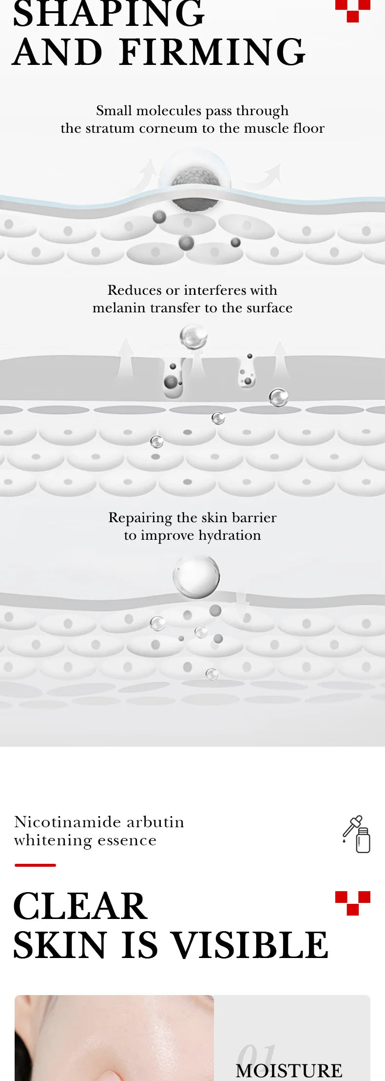 SADOER Arbutin Face Serum Moisturizing Nourishing Firming Brightening Face Serum Facial Essence Skin Care Products